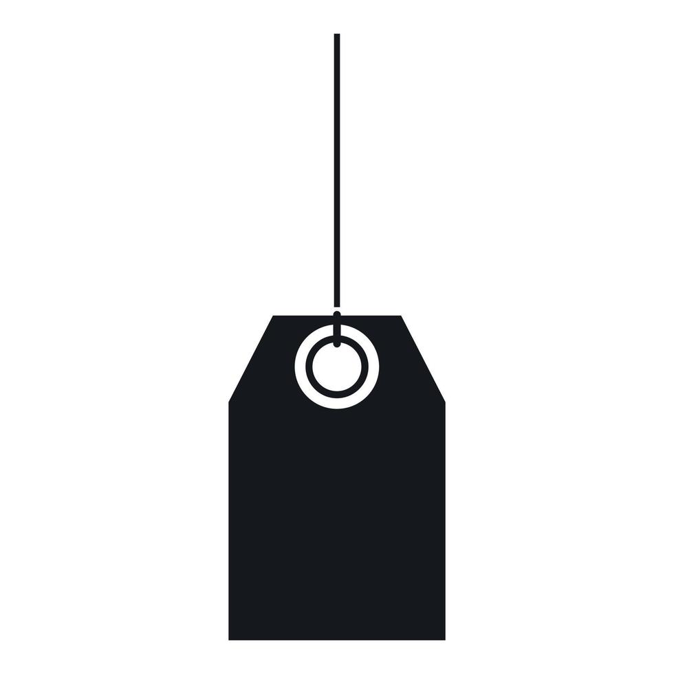 Blank black tag icon, simple style vector