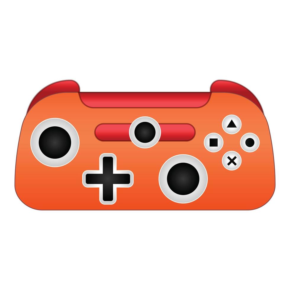 vector de dibujos animados de icono de joystick naranja. computadora gamepad