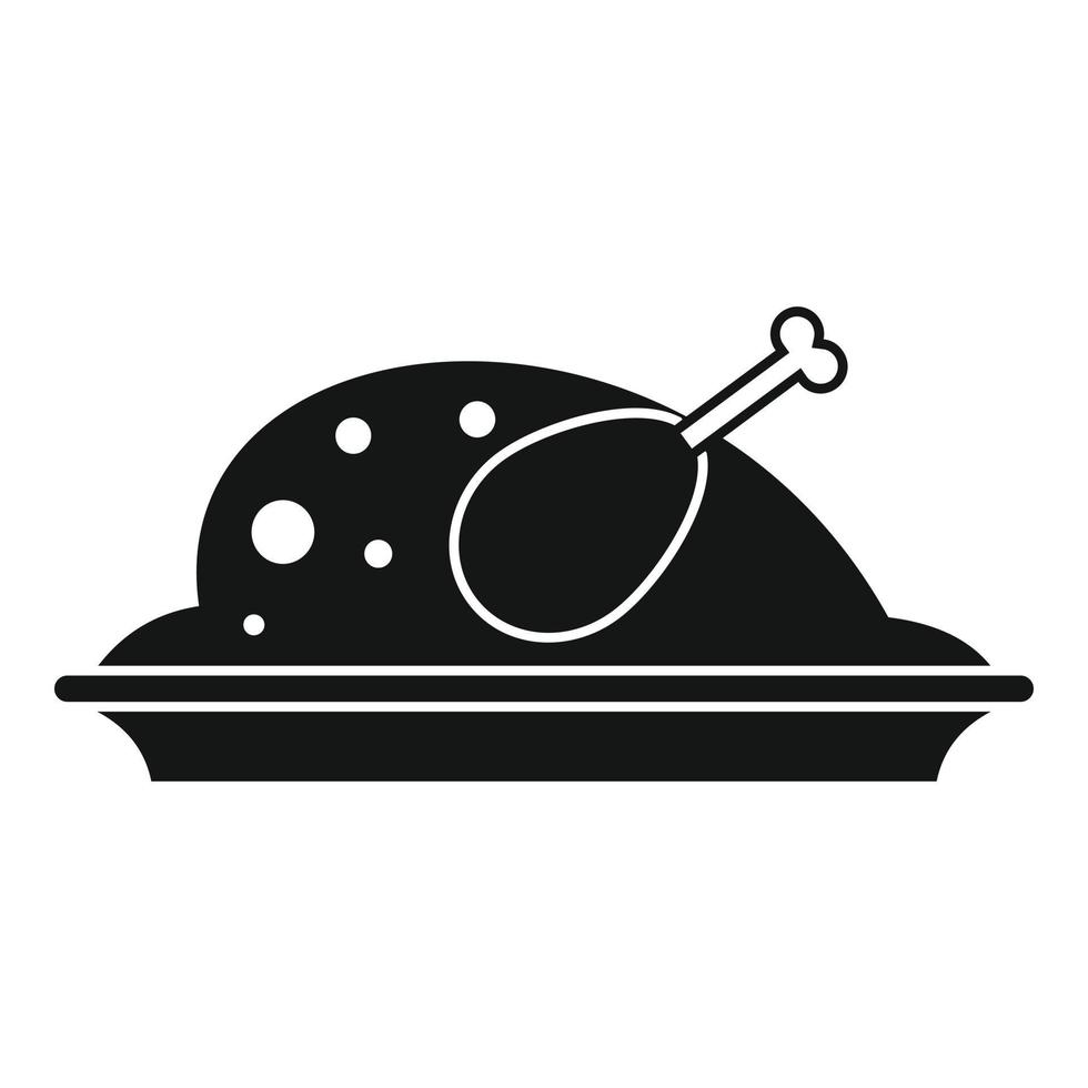 Cooked chicken icon simple vector. Roast food vector