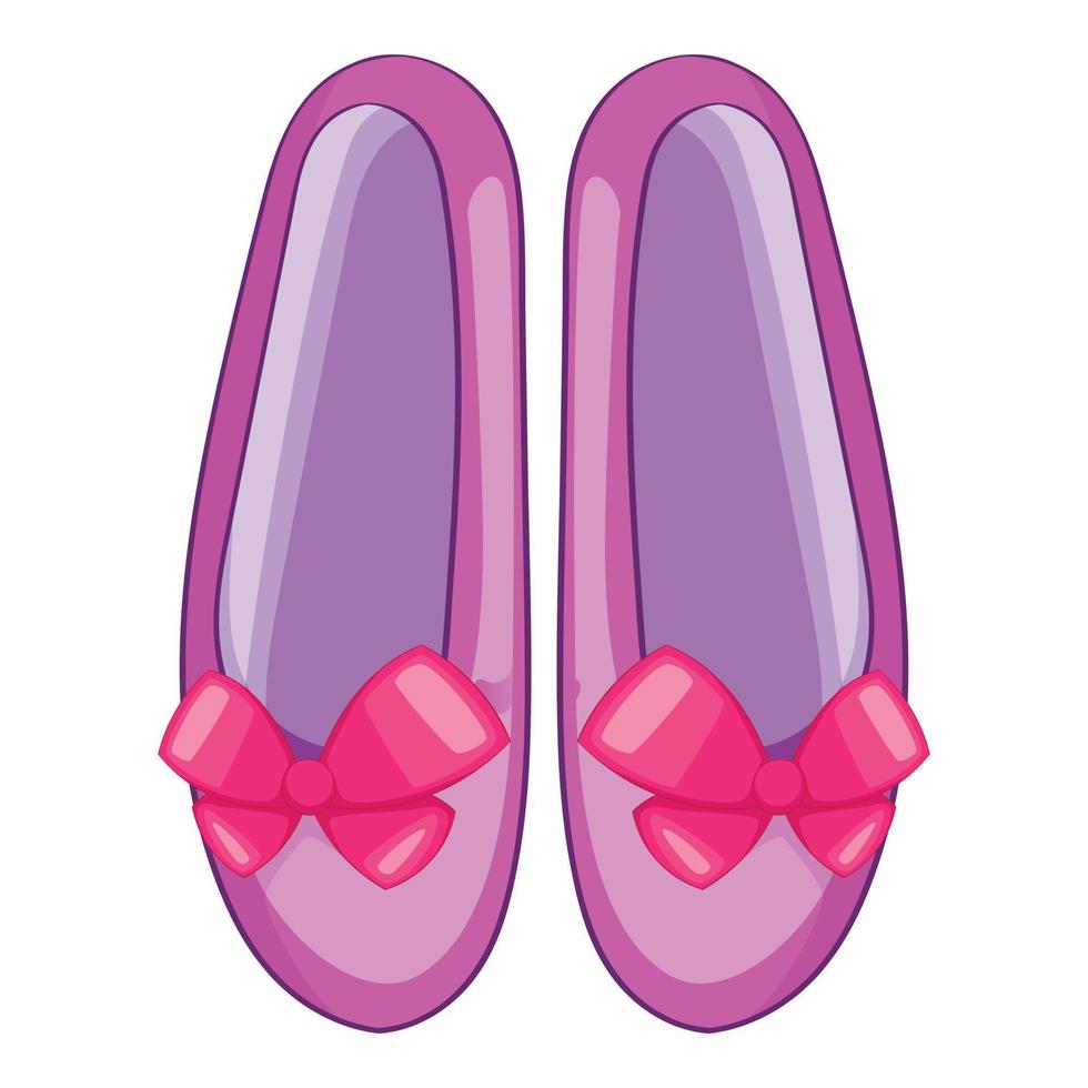 zapatos con un icono de arco, estilo de dibujos animados vector