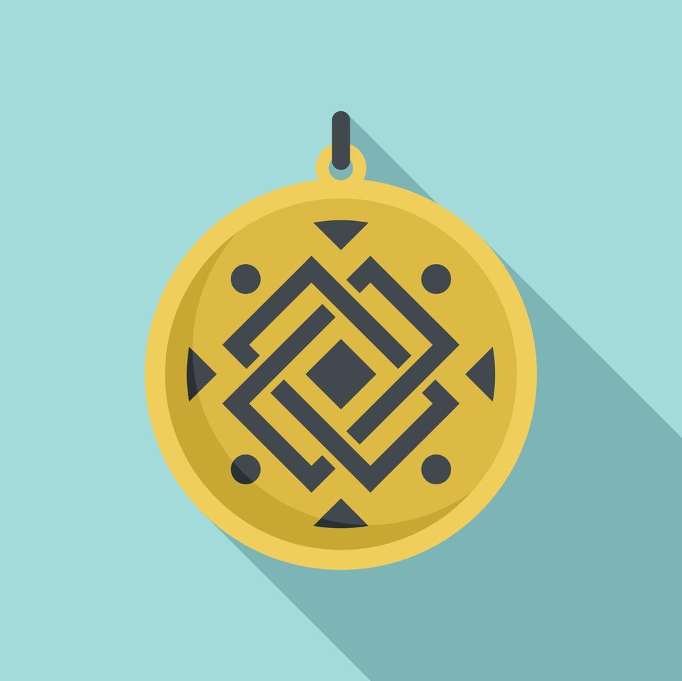 Ox amulet icon flat vector. Esoteric magic vector