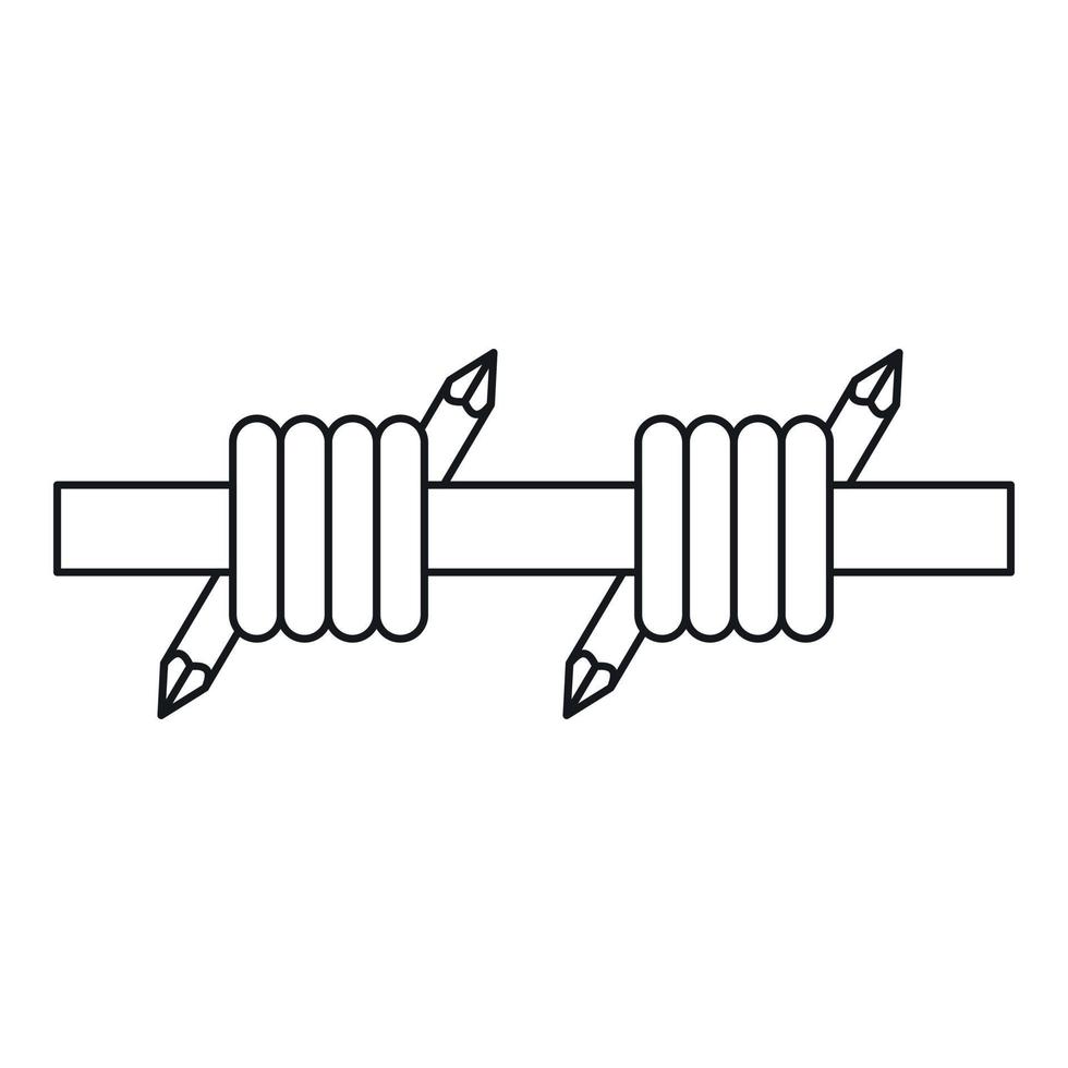 Barbed wire icon, outline style vector