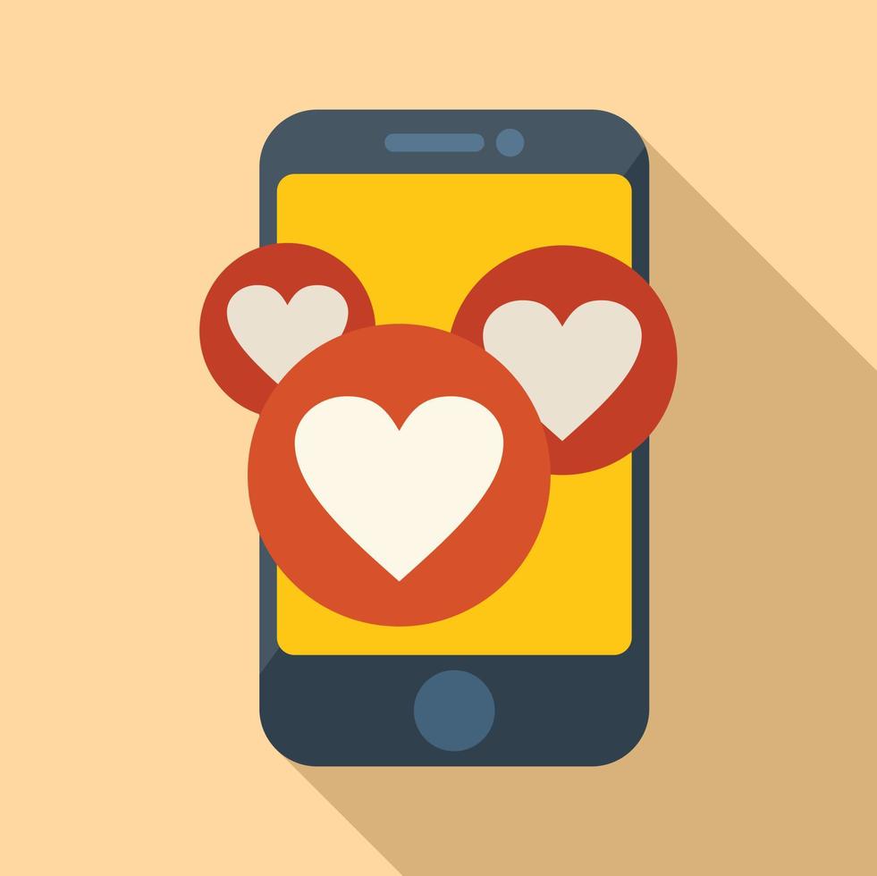 Phone subscribe like icon flat vector. Email message vector