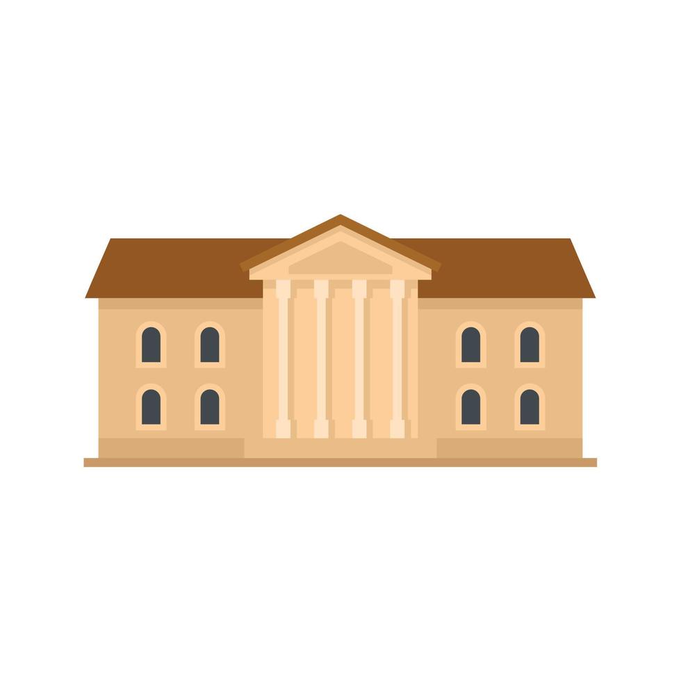 Institute building icon flat isolated vector