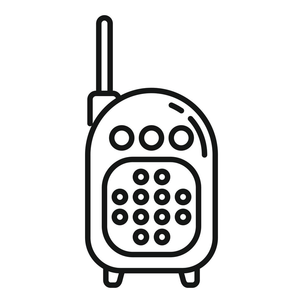 vector de contorno de icono de monitor de bebé de aplicación. radio infantil