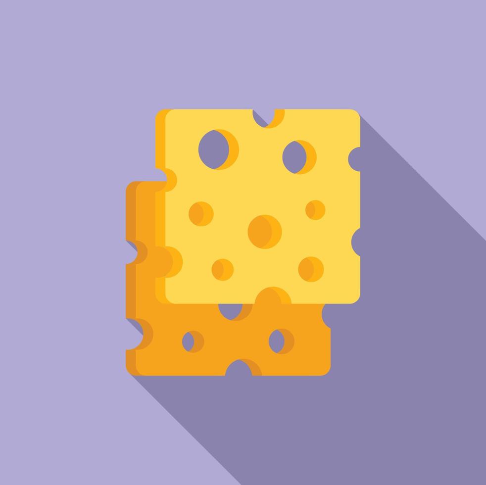 Cheese slice icon flat vector. Milk production vector