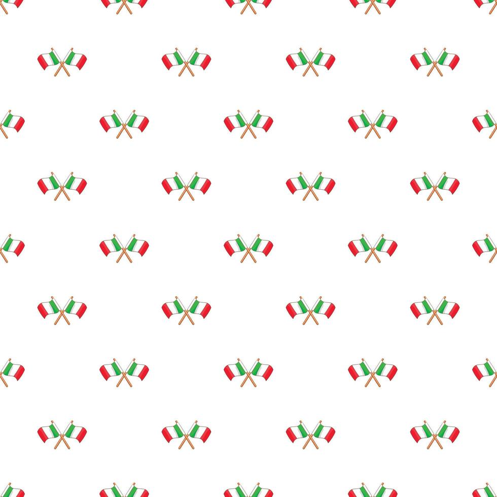 Crossed Italy flags pattern, cartoon style vector