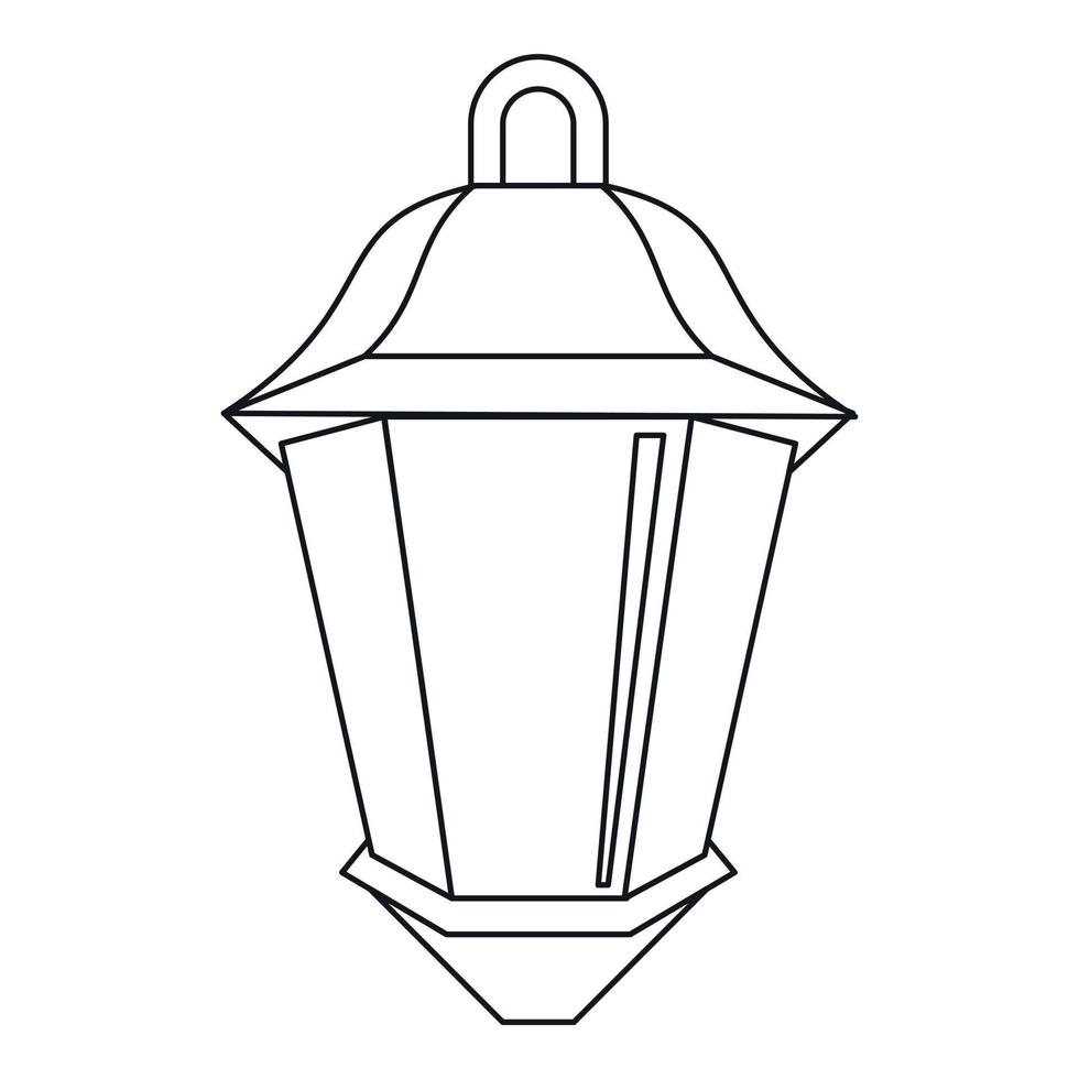 icono de luz de calle, estilo de esquema vector