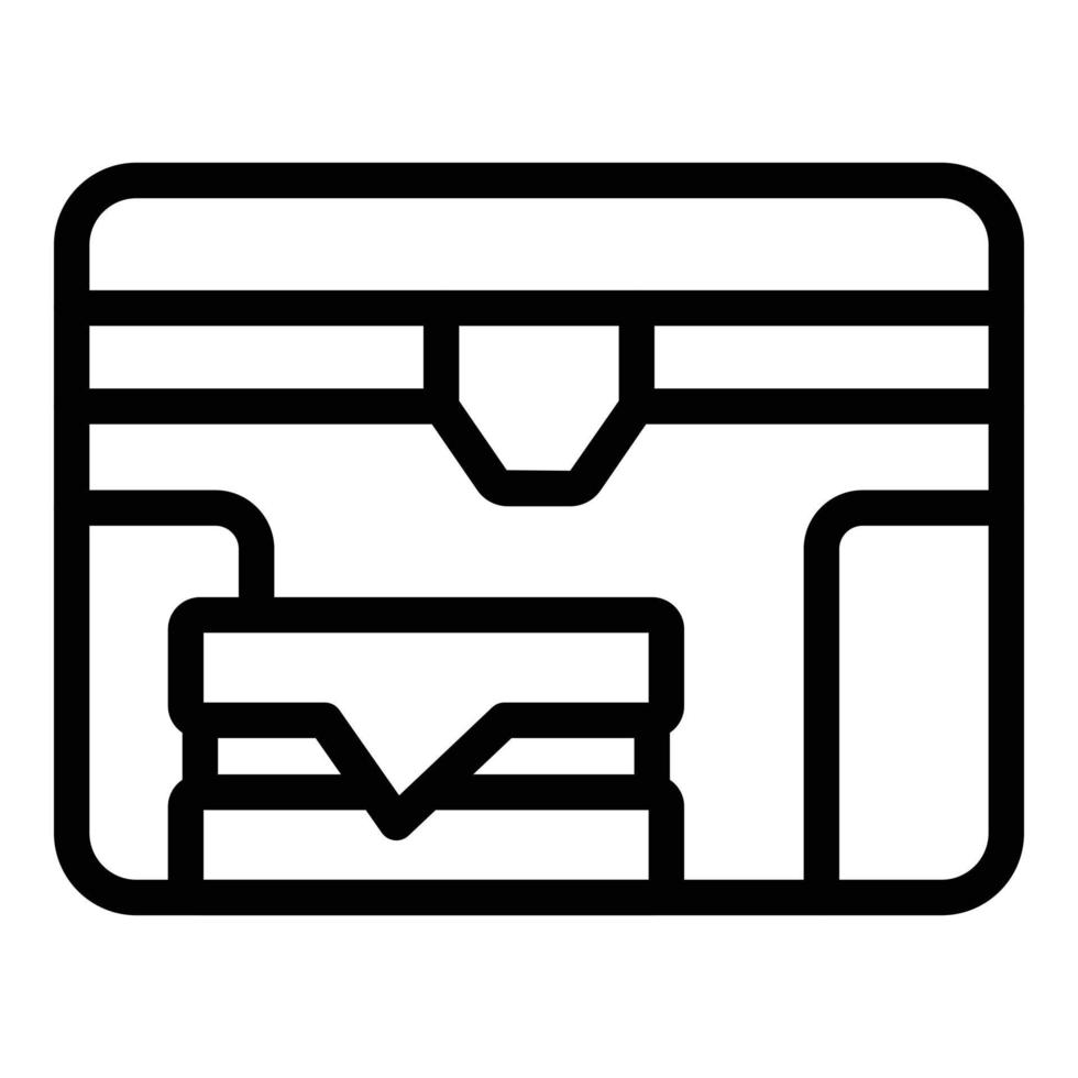 Plastic food box icon outline vector. Snack container vector