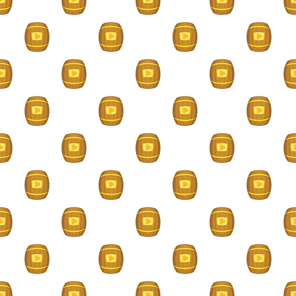 Barrel of honey pattern, cartoon style vector