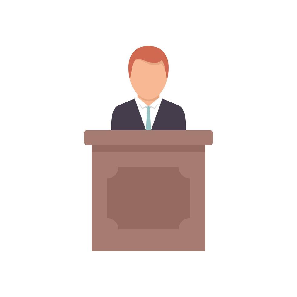 Prosecutor tribune icon flat isolated vector