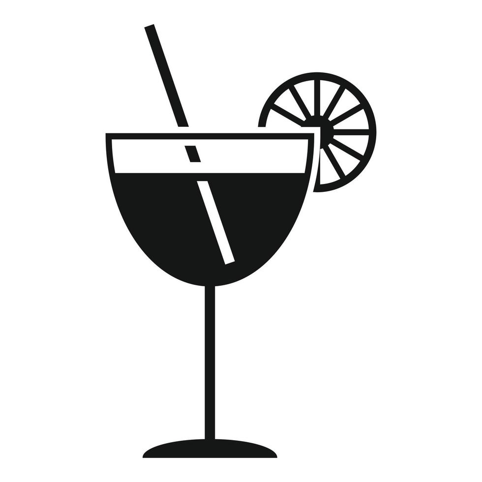 Orange cocktail icon simple vector. Juice fruit vector