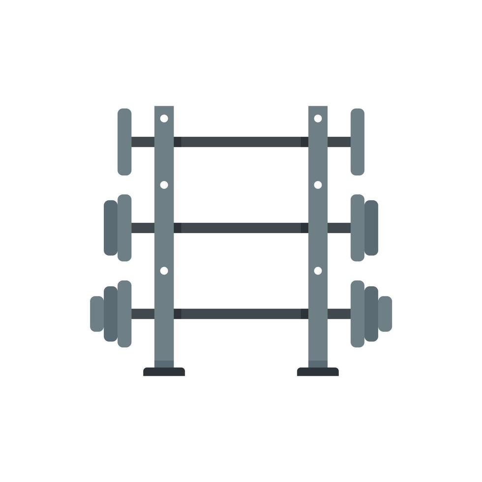 Barbells stand icon flat isolated vector