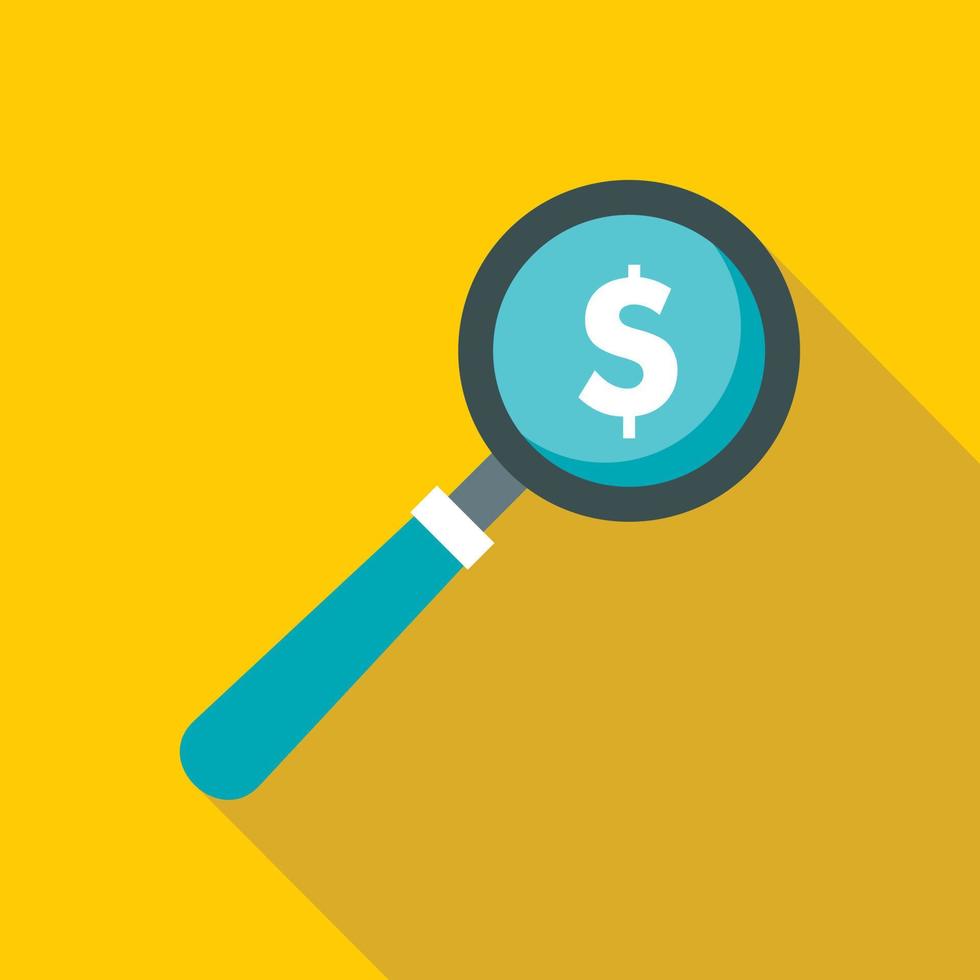 Magnifier icon, flat style vector