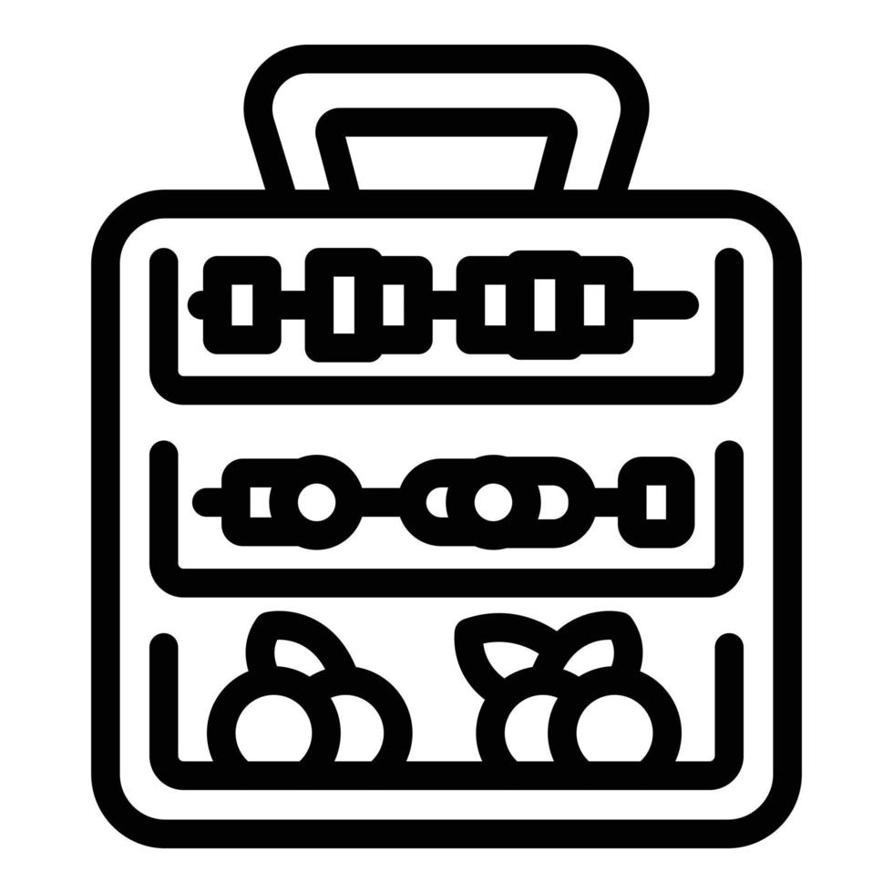 Full food box icon outline vector. Lunch meal vector