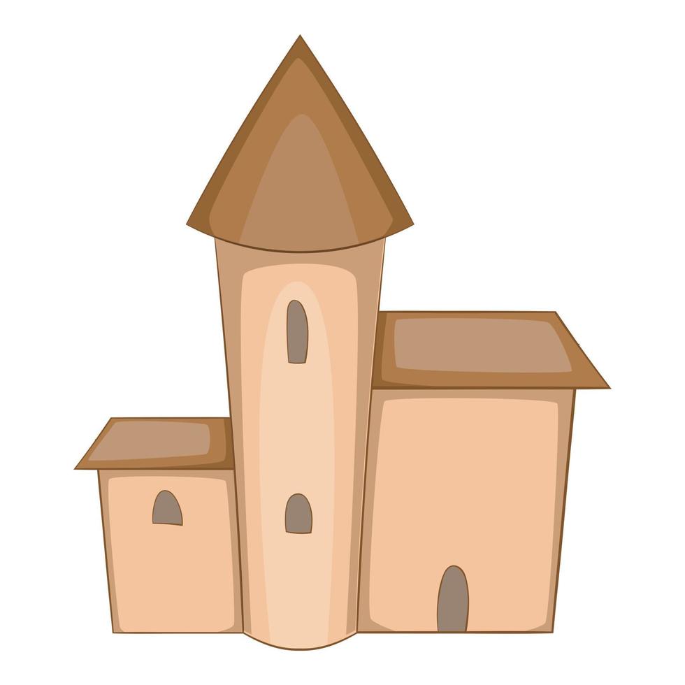Medieval castle icon, cartoon style vector