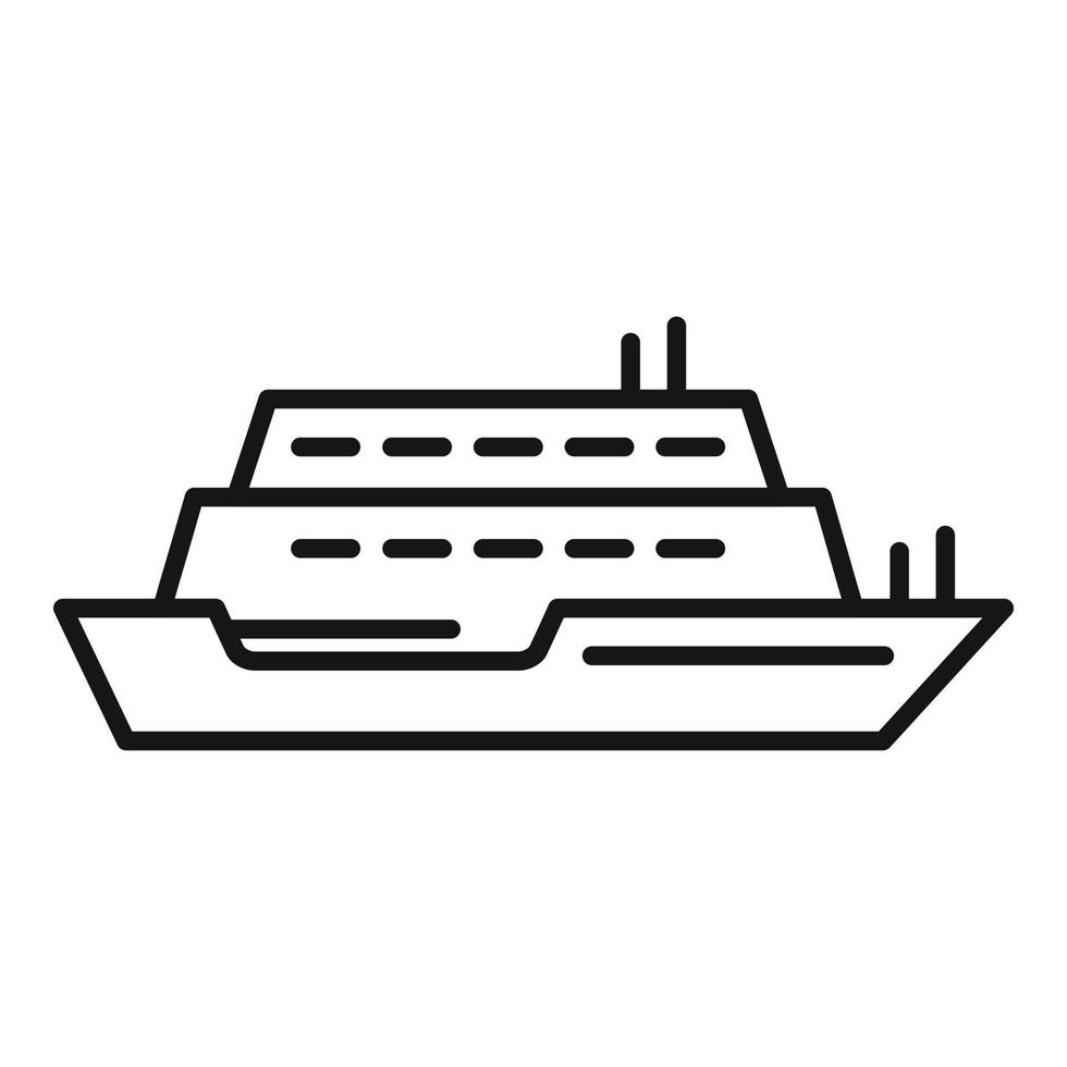 vector de contorno de icono de ferry de crucero. barco río