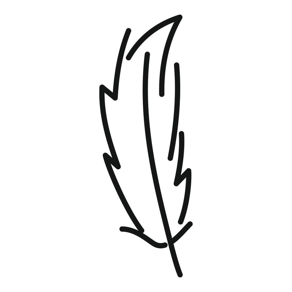 vector de contorno de icono de pluma suave. pluma de ave