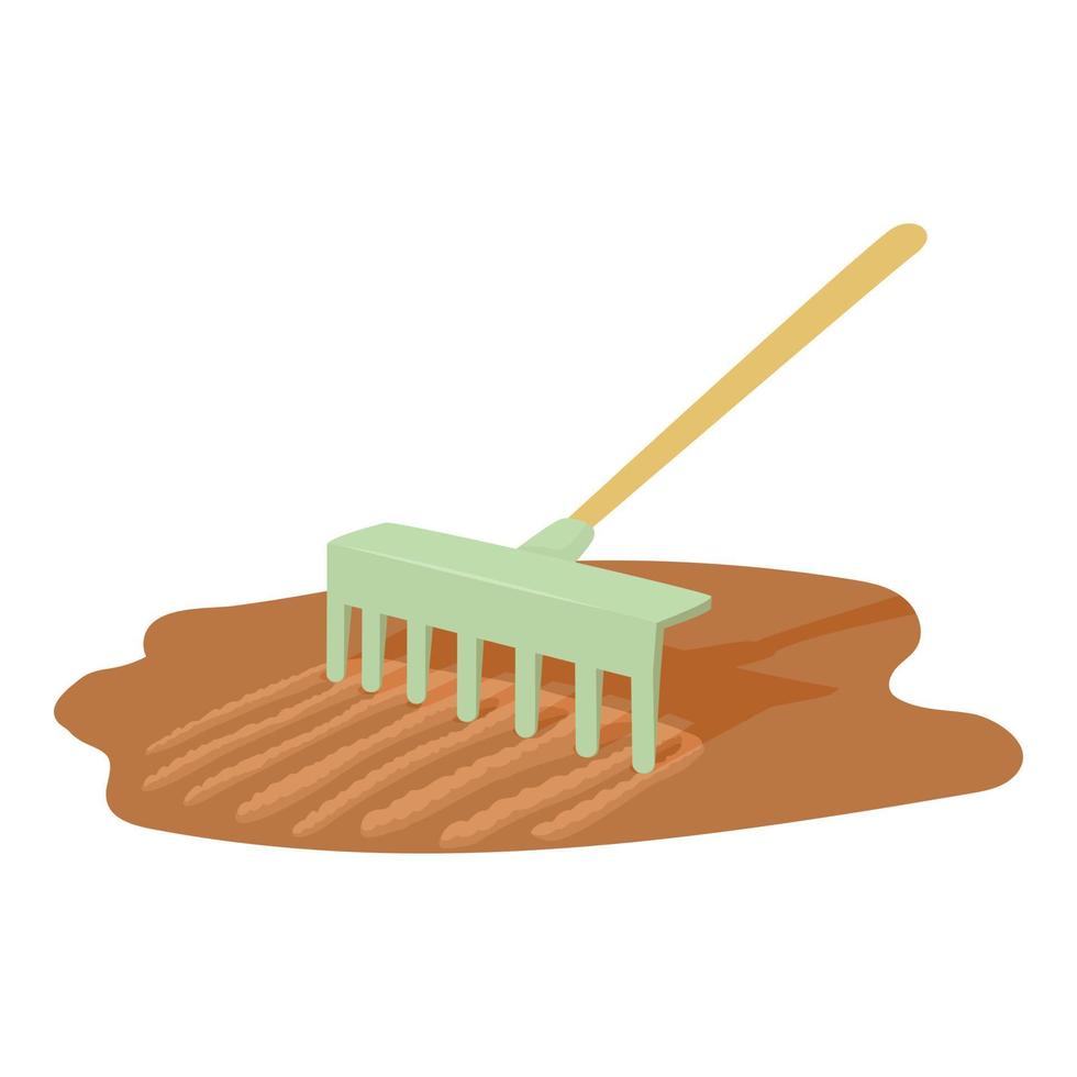 Rake icon, cartoon style vector