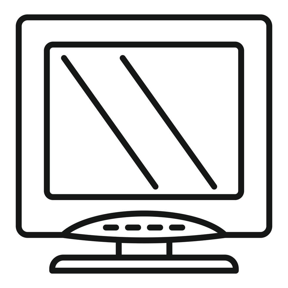 vector de contorno de icono de tecnología de monitor. pantalla de la computadora