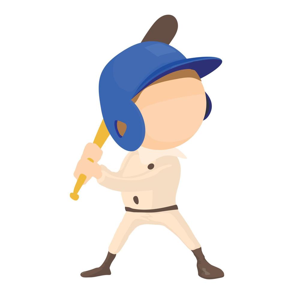 Waving player icon, cartoon style vector