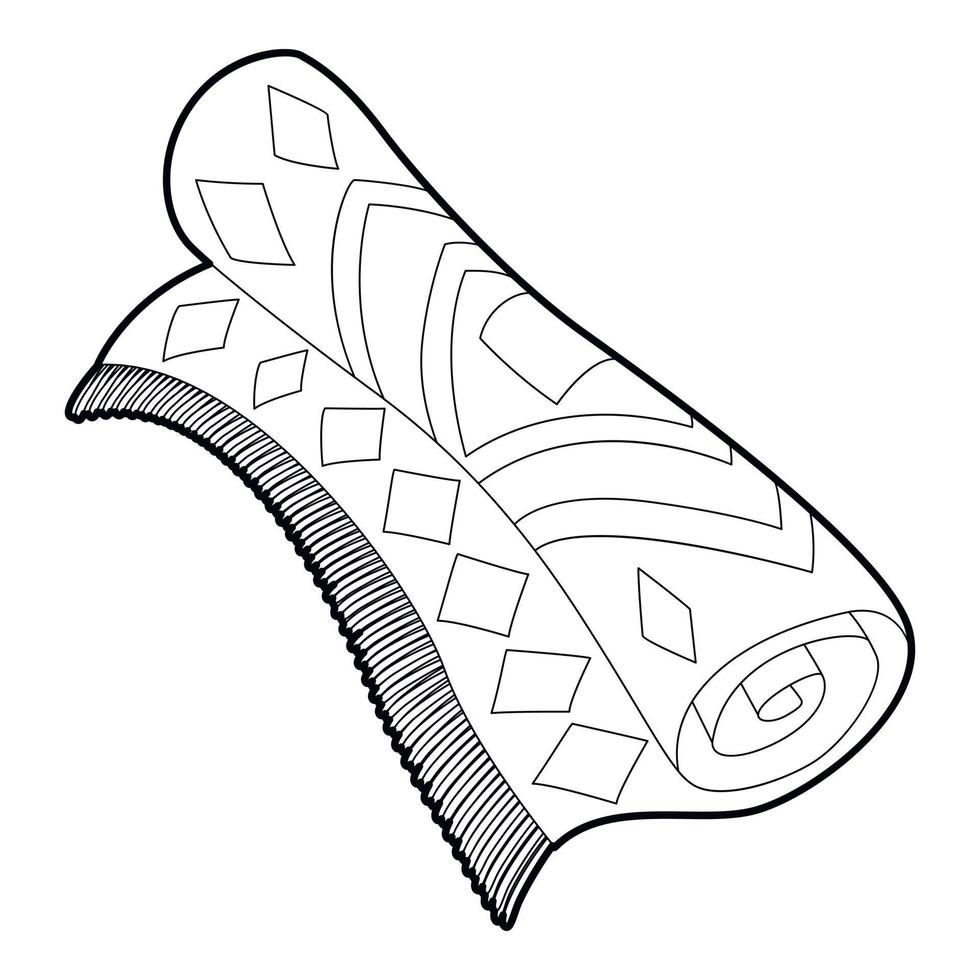 Arabic carpet icon, outline style vector