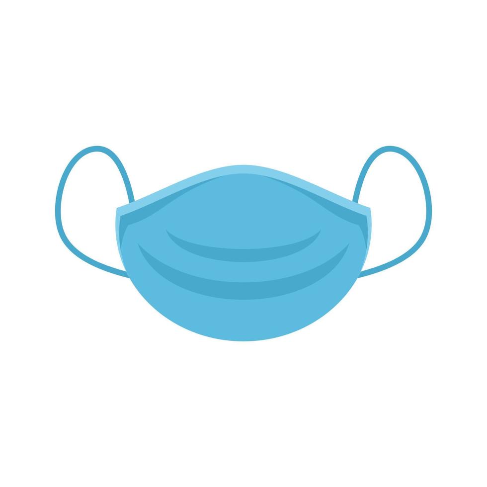 Flu medical mask icon flat isolated vector