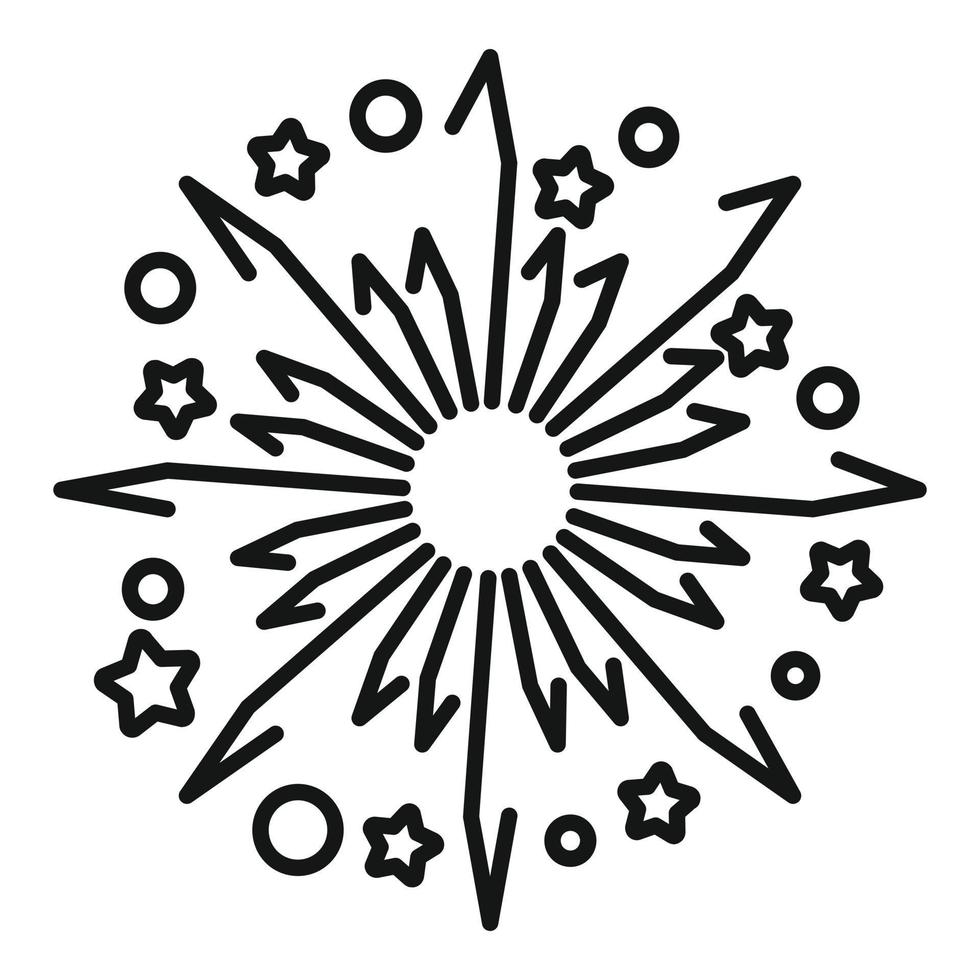 Fun firework icon outline vector. Star event vector