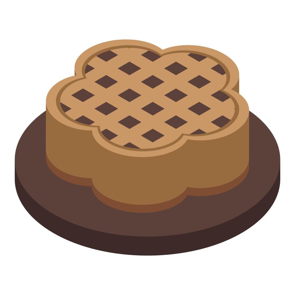 pastel de chocolate icono vector isométrico. comida austriaca