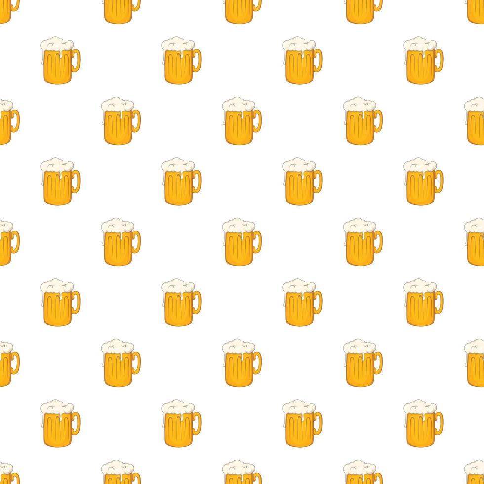 Mug with beer pattern, cartoon style vector