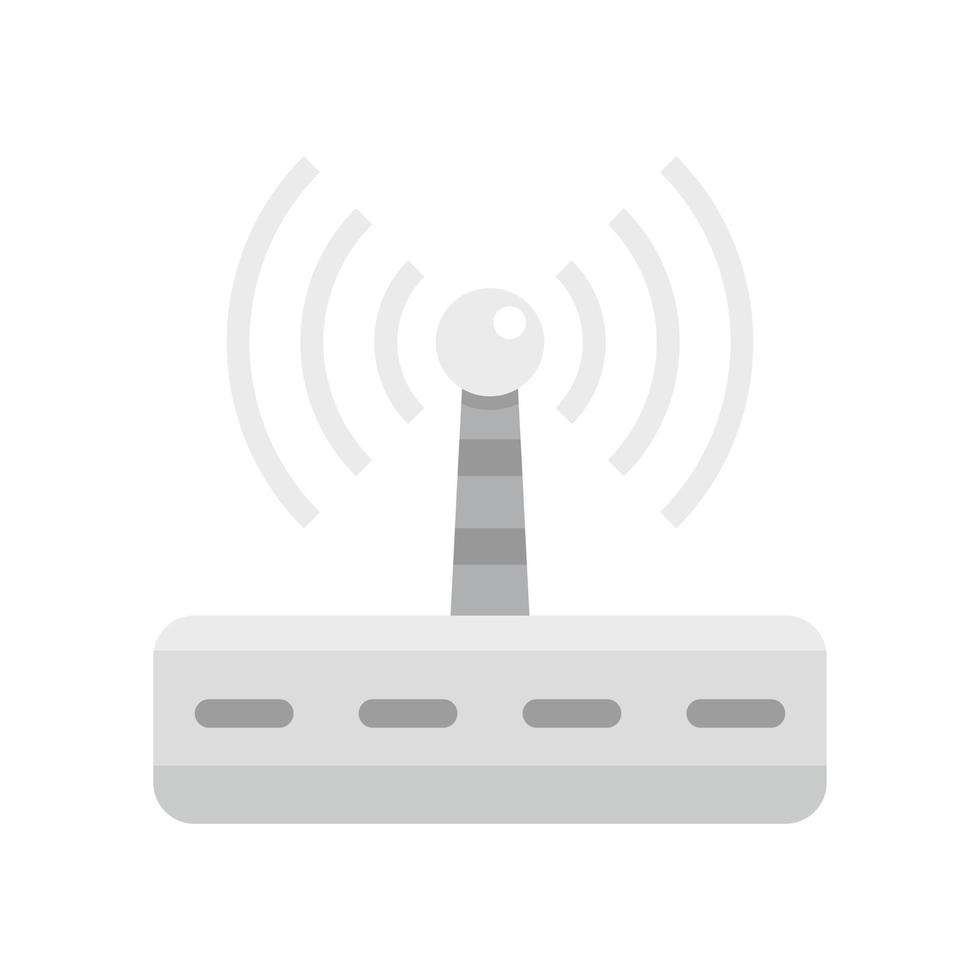 Wifi router radiation icon flat isolated vector