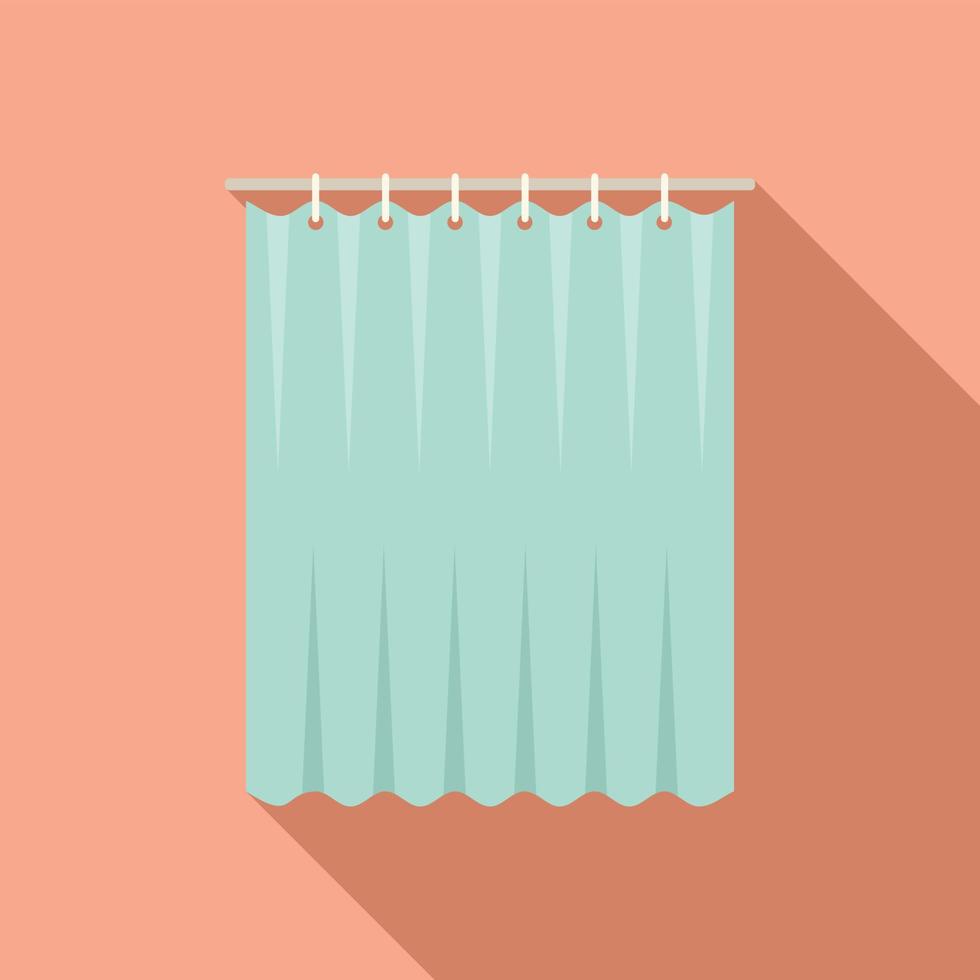 Shower curtain room icon flat vector. Clean bathroom vector