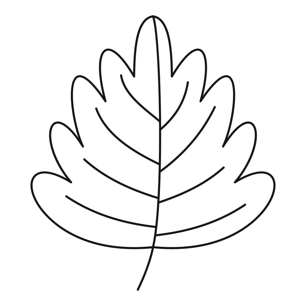 Leaf icon, outline style vector