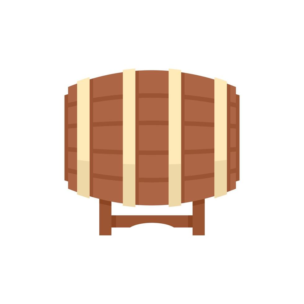 Wood wine barrel icon flat isolated vector