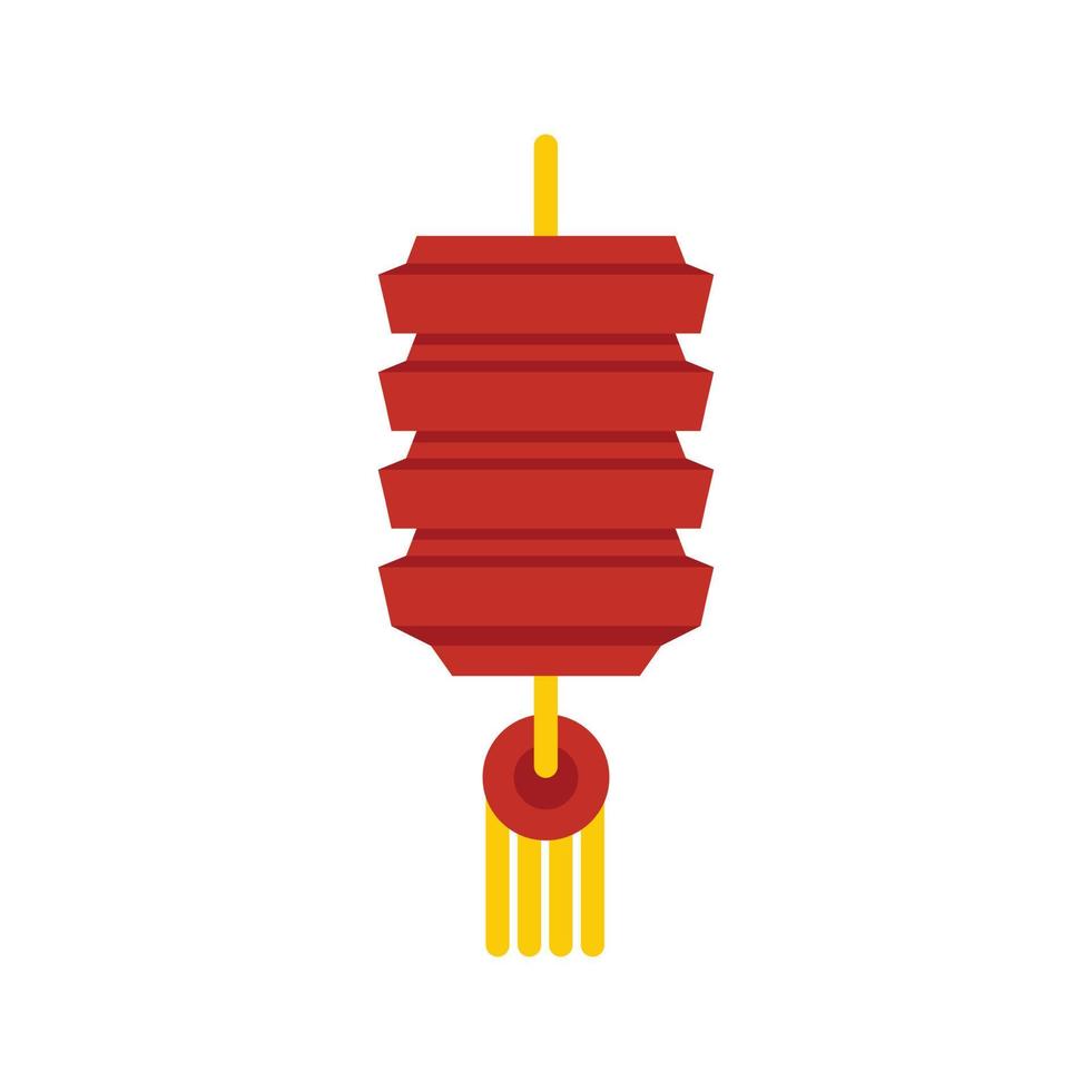 Chinese lantern element icon flat isolated vector