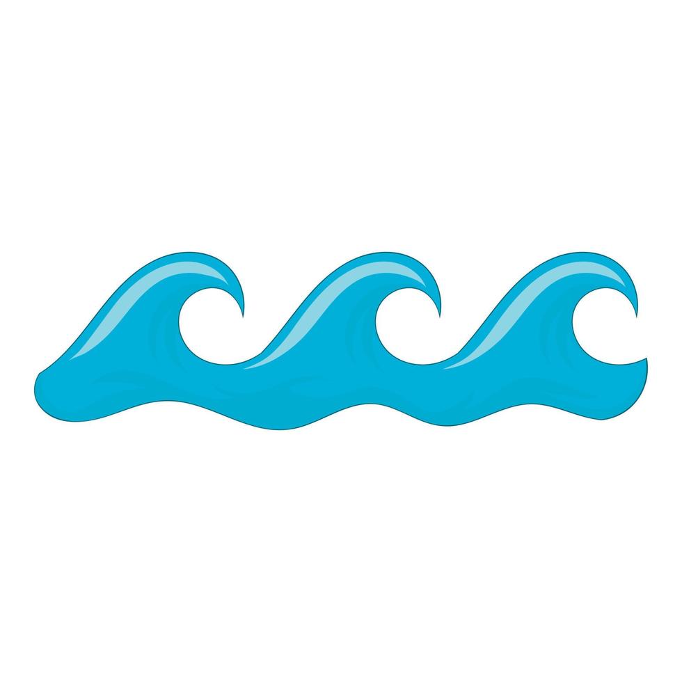 Sea wave icon, cartoon style vector