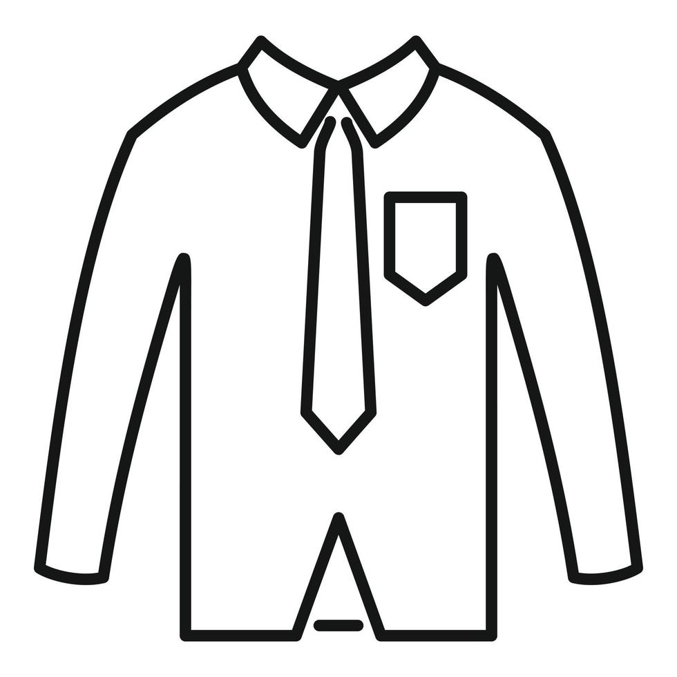 vector de contorno de icono de corbata de camisa. traje de moda