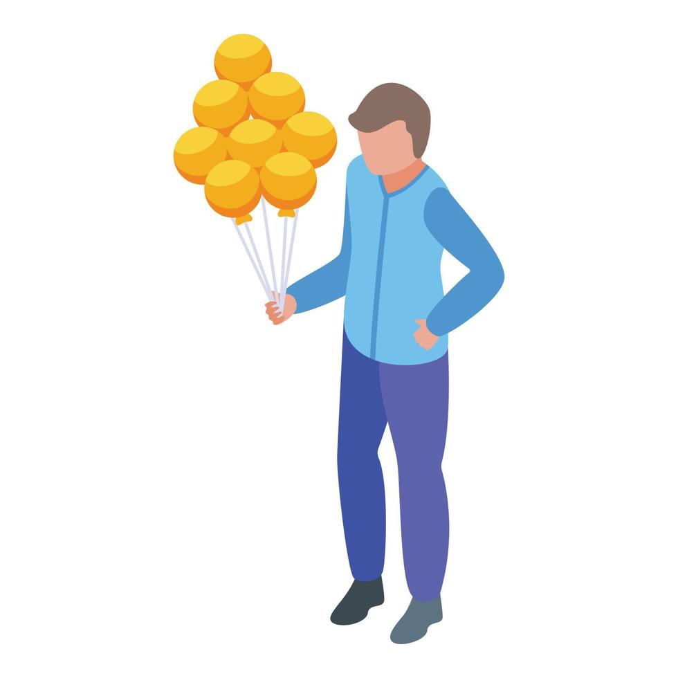 Circus balloon seller icon isometric vector. Park shop vector