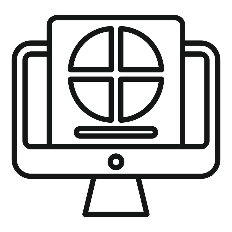 Segment chart icon outline vector. Market target vector