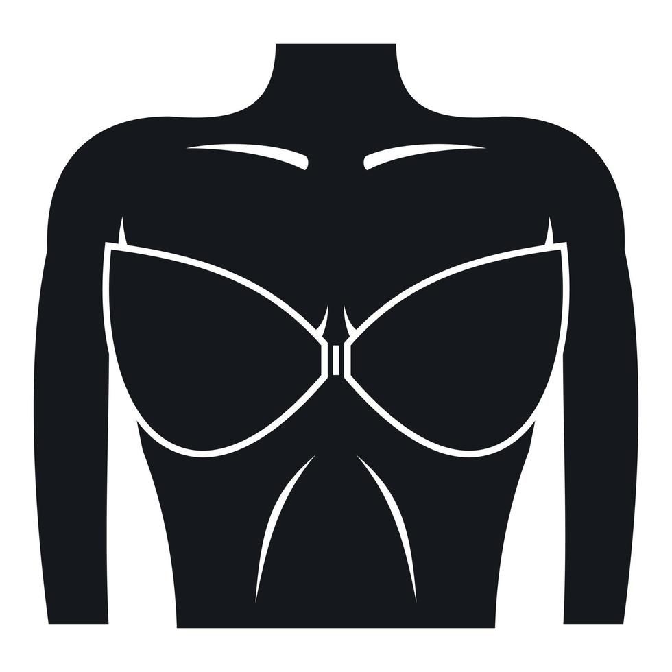 Female breast in a bra icon, simple style vector