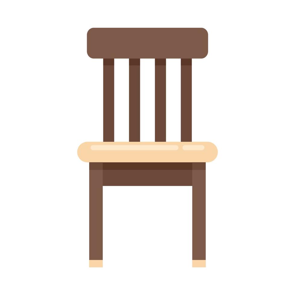 Wood classic chair icon flat isolated vector
