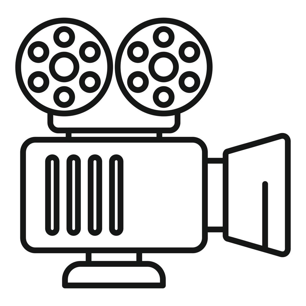 Old cinema camera icon outline vector. Film movie vector