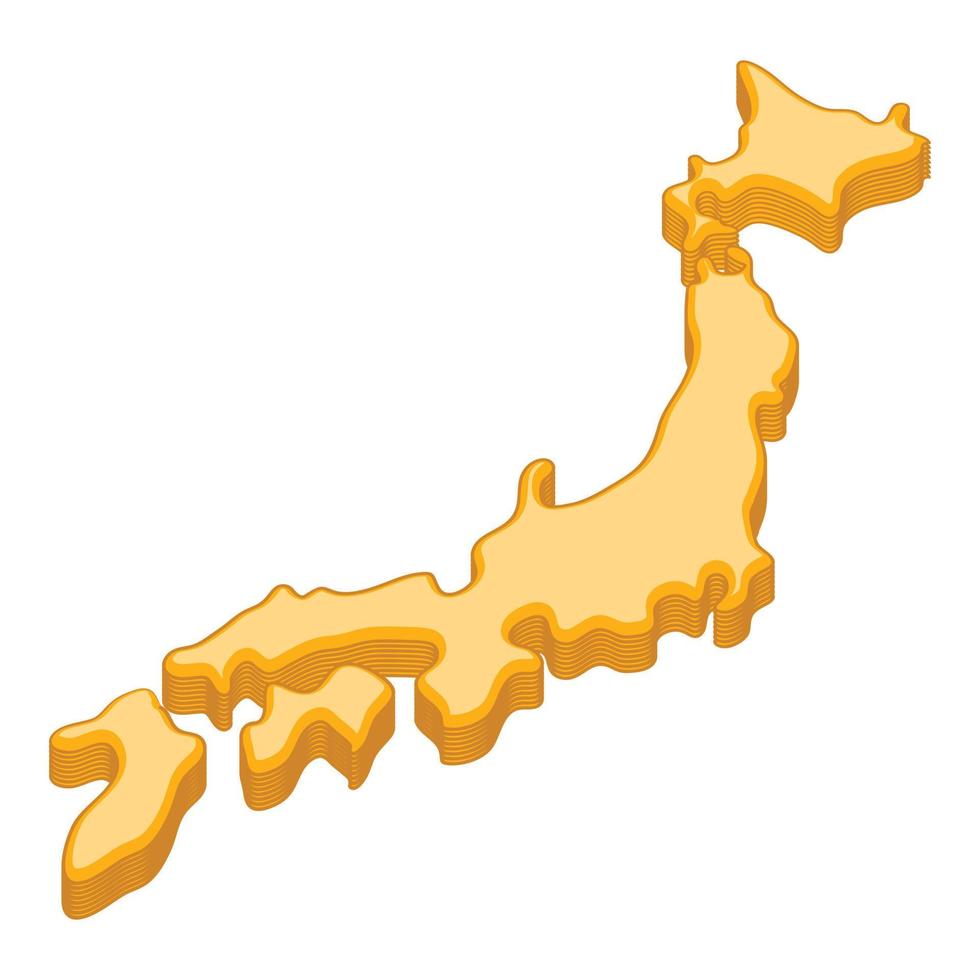 Map of Japan icon, cartoon style vector