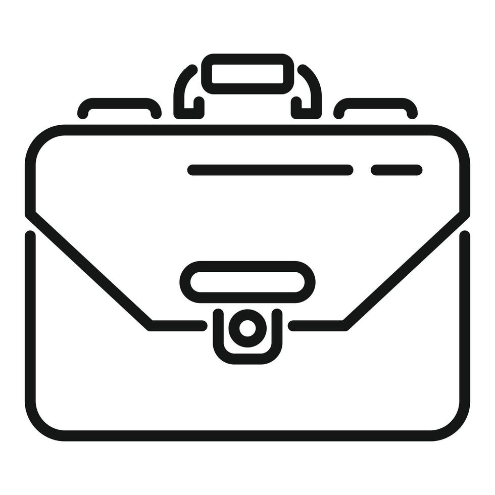 Work suitcase icon outline vector. Business bag vector