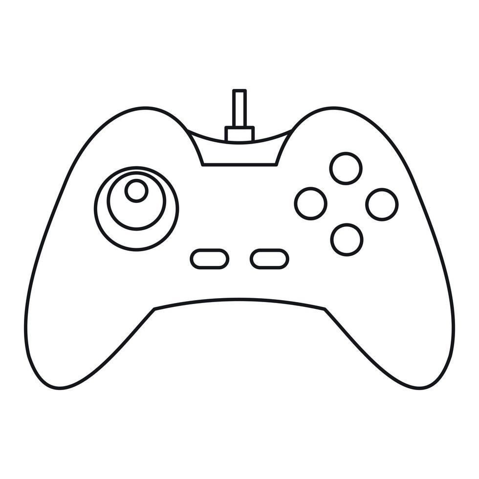 un icono de joystick, estilo de esquema vector