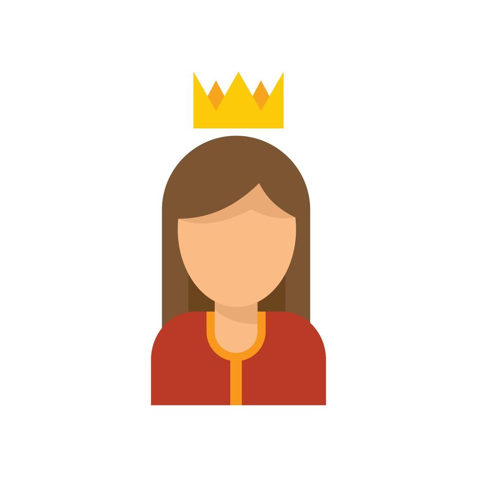 Queen reputation icon flat isolated vector