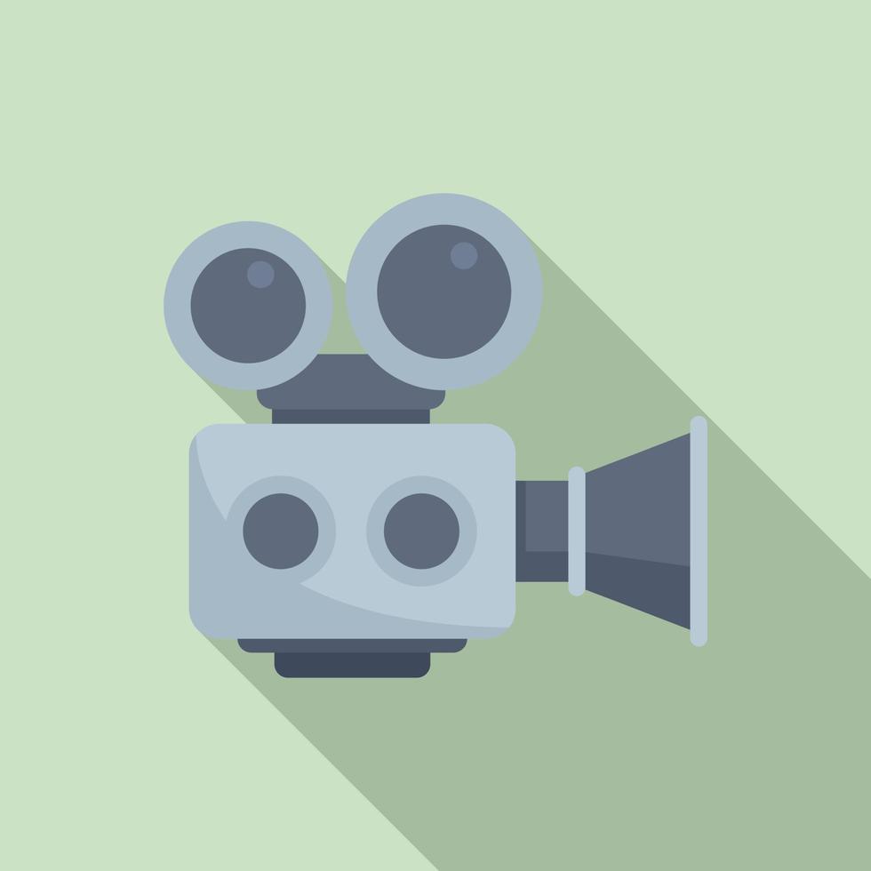 Reel camera icon flat vector. Video camcorder vector