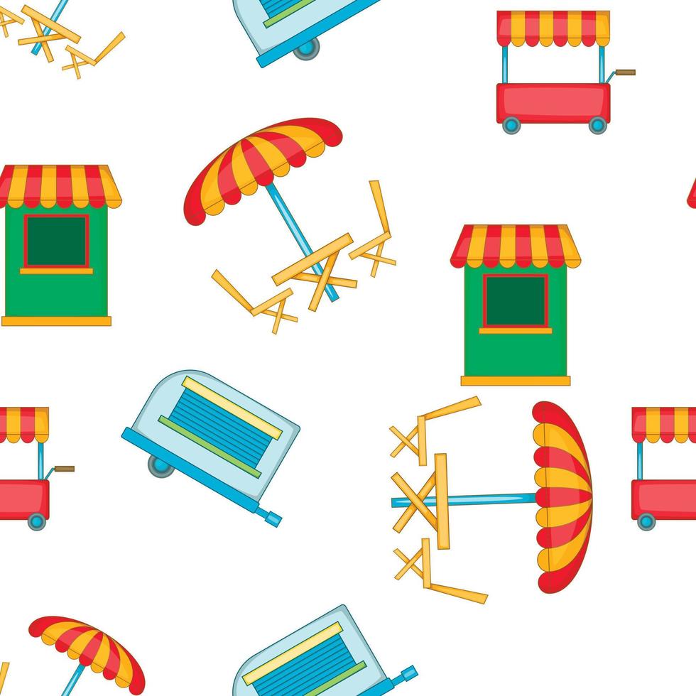 Meals on wheels pattern, cartoon style vector