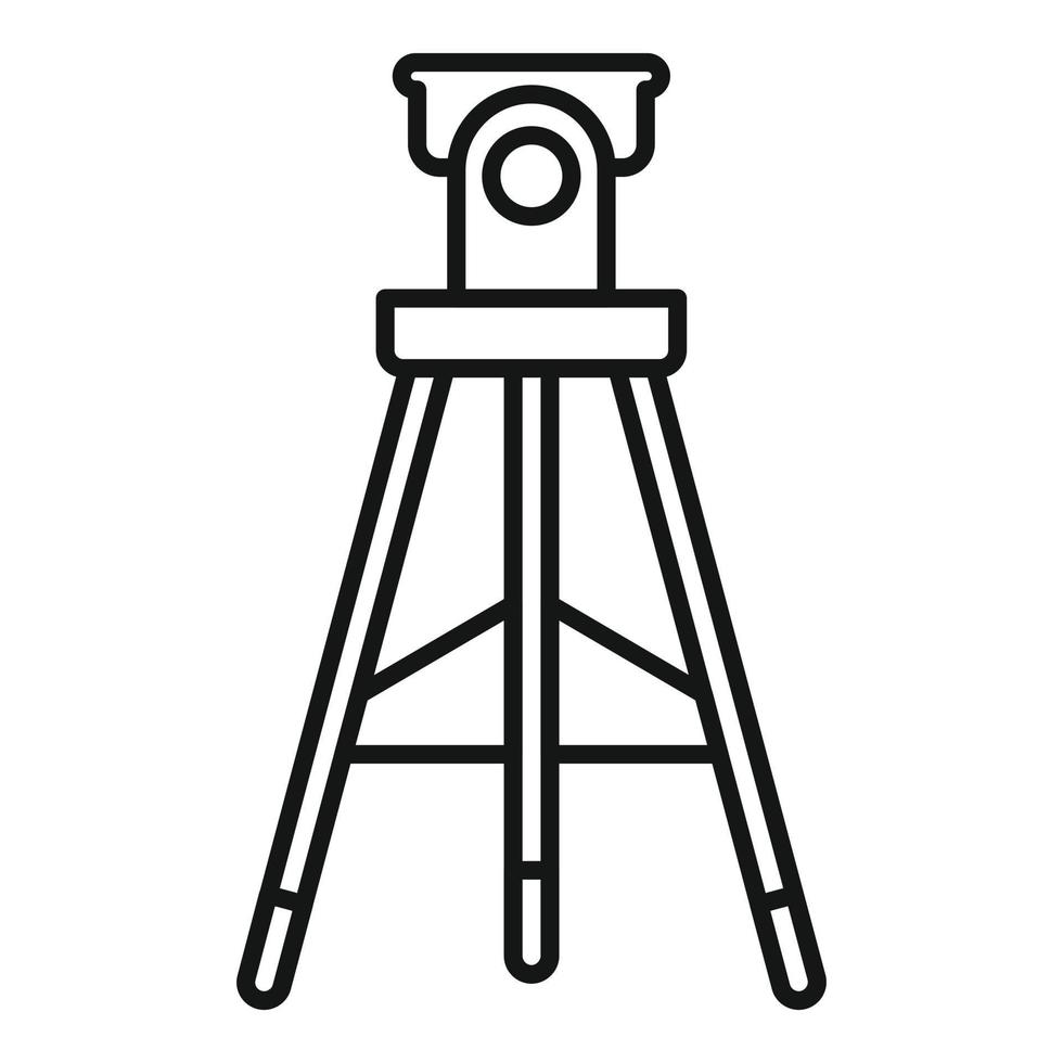 Video tripod icon outline vector. Photo camera stand vector