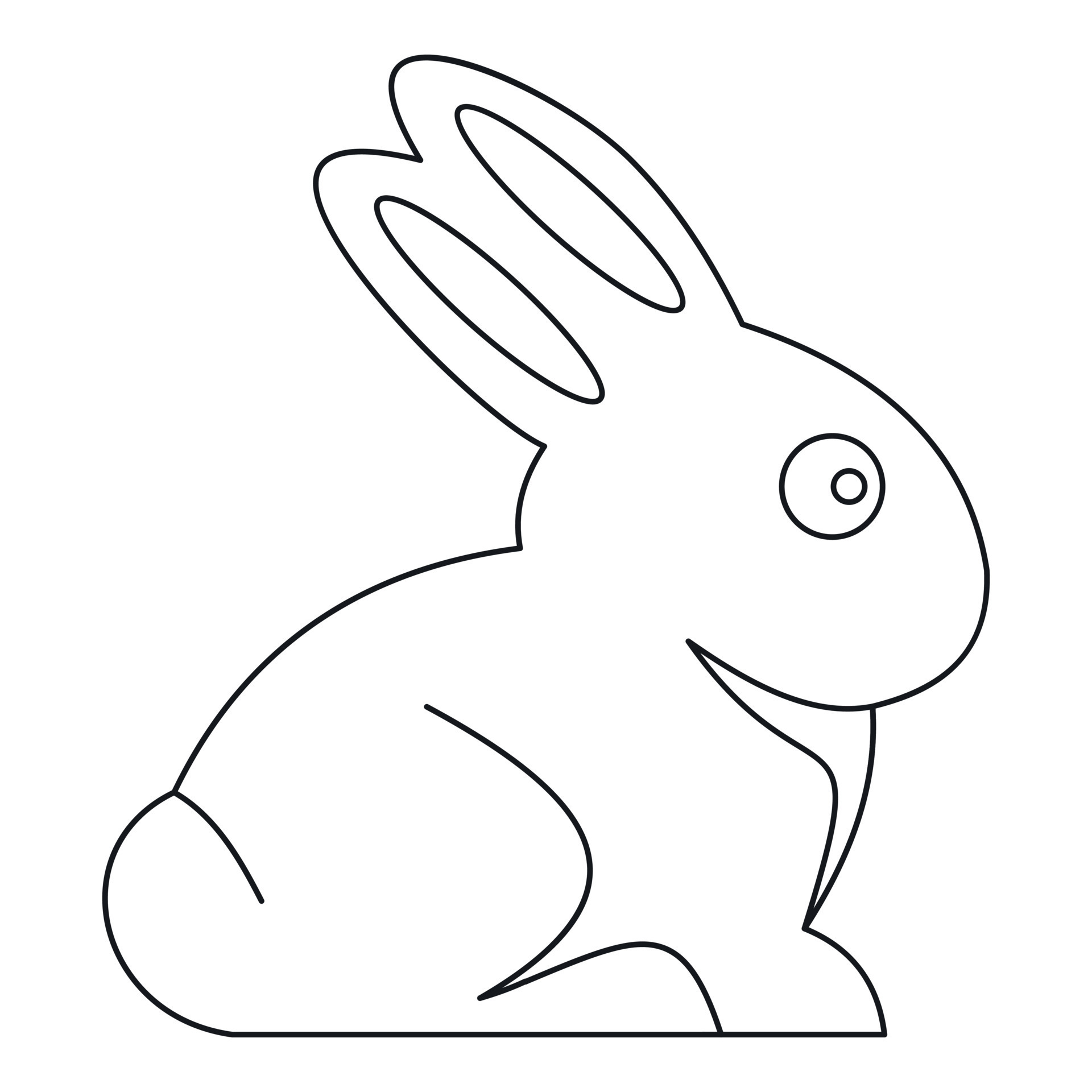 Easter bunny icon , outline style 14866183 Vector Art at Vecteezy
